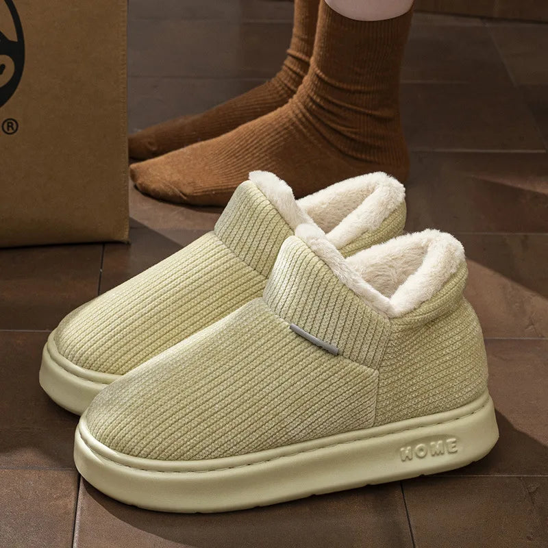 Women's Winter Fluffy Faux Fur Slip-On Indoor Slippers Faux Fur Slippers Qst Green 36-37