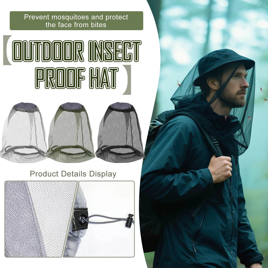 Breathable Mesh Mosquito Head Net – Lightweight Outdoor Camping Mosquito Head Net Qme
