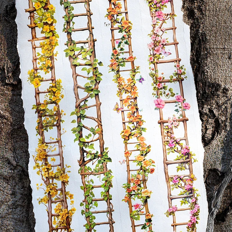 Washi Tape 2m Flower Garden Design | DIY Scrapbook Craft Decorative Washi Tape Qme