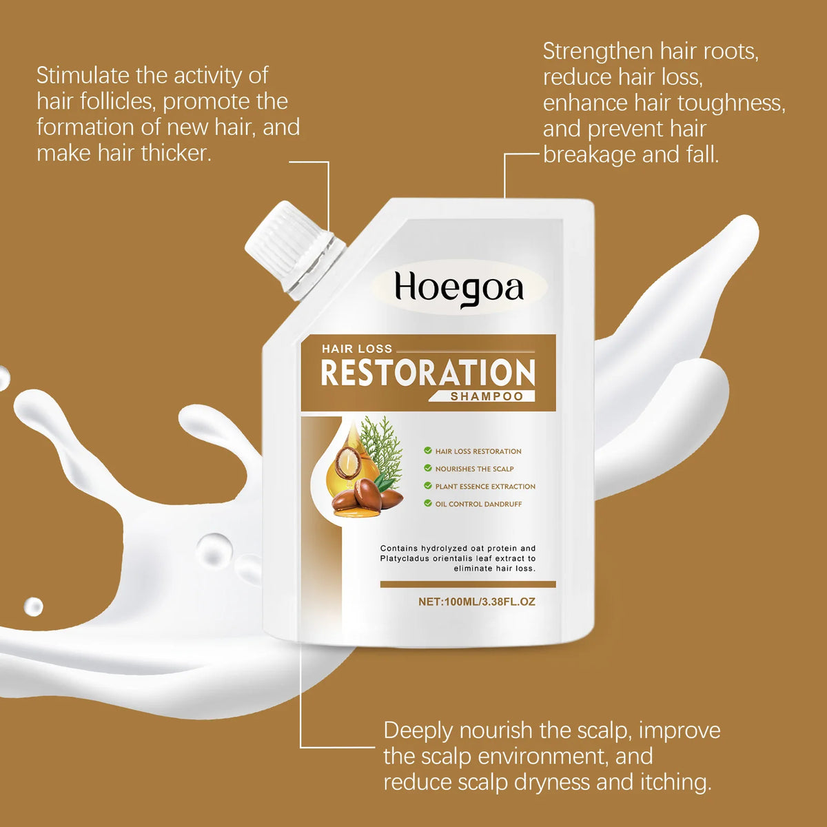HOEGOA Deep Cleansing Scalp Shampoo – Oil Control & Root Care Hair Care Shampoo Qst
