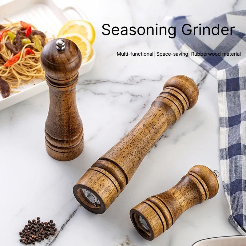Manual Oak Wood Pepper & Spice Grinder Mill – 5, 8 or 10 Inch Spice Grinder Mill Qme