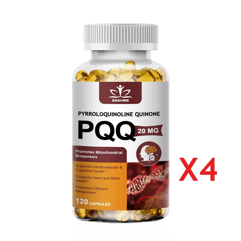 SNGHWE PQQ 20mg Capsules – Mitochondrial & Cognitive Support PQQ Supplement Qst 120 count-4 bottle