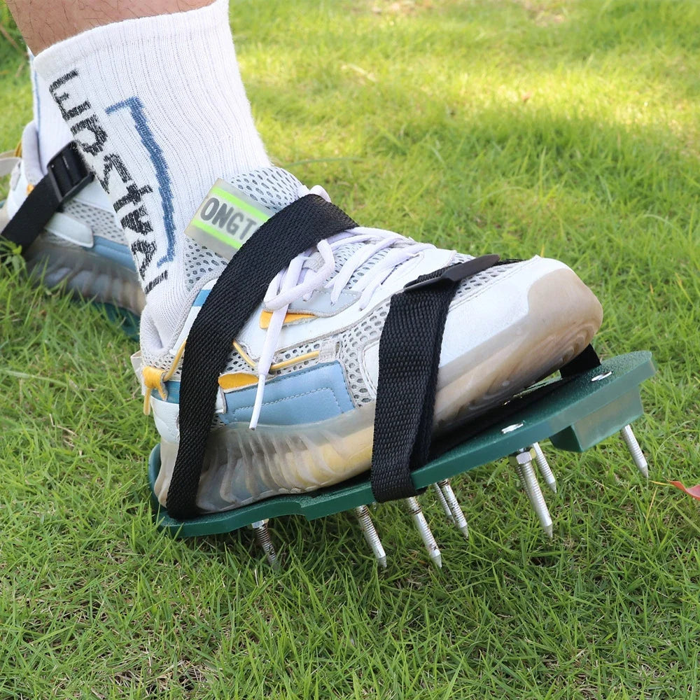 Inflatable Lawn Aerating Shoes – 4.2cm Self-Levelling Spikes Lawn Aerating Shoes Qme