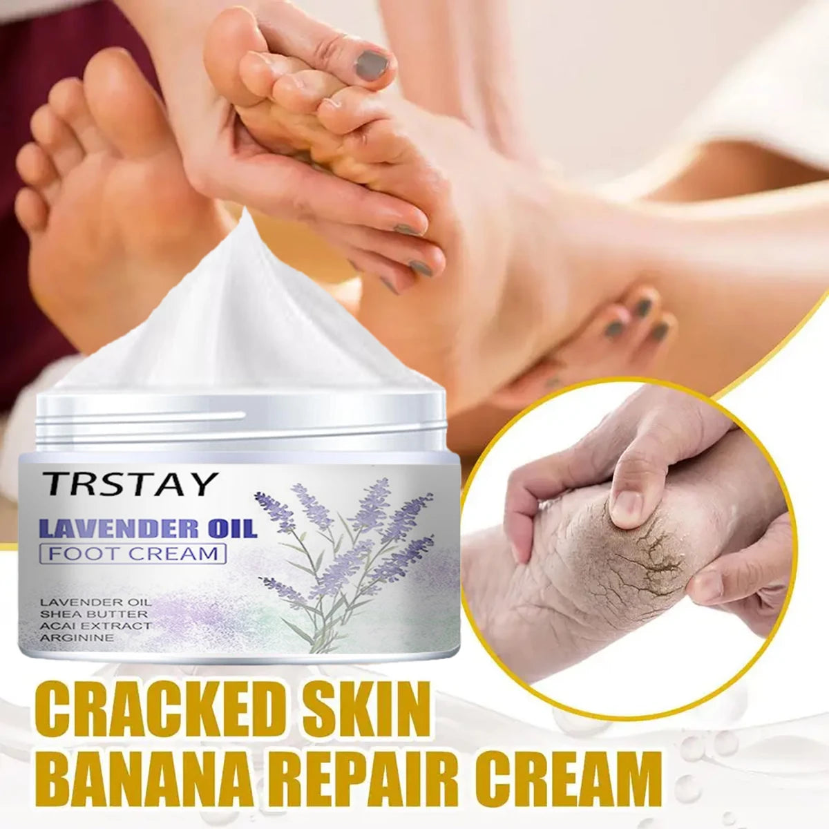 TRSTAY Lavender Foot & Hand Cream – Heel & Skin Care Foot & Hand Cream Qst
