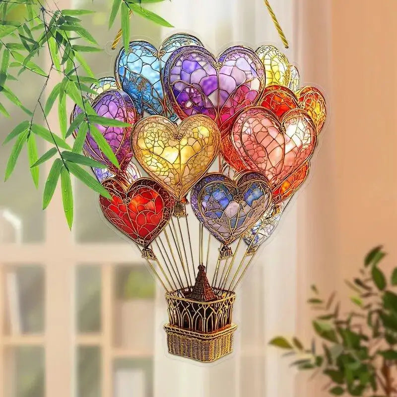2D Acrylic Hot Air Balloon Window Pendant | Light Catcher Window Pendant Ornament Qst