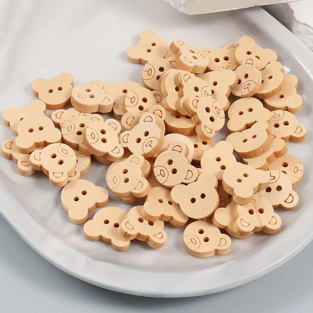 Bear Wooden Buttons 2-Hole | DIY Sewing & Scrapbooking Crafts Craft Sewing Buttons Qme