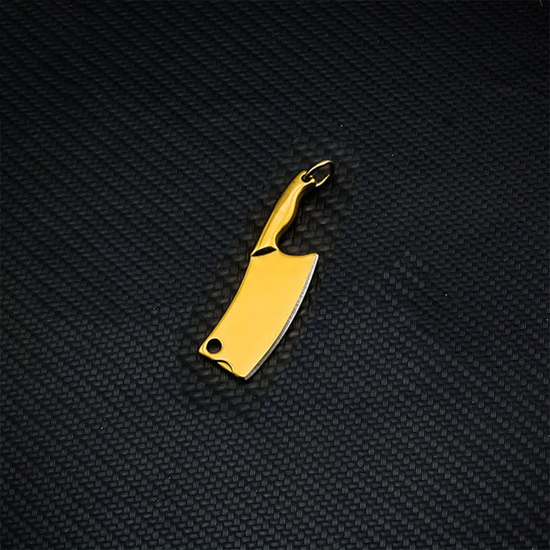 Swayboo Mini Damascus Keychain Knife – Fixed Blade Pendant Fixed Blade Knife Qst Gold Steel