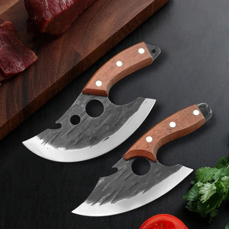 InLeung Hand Forged Cleaver Knife – Wood Handle Chef Knife Cleaver Chef Knife Qst