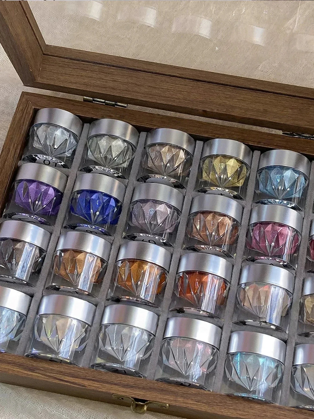 Mirror Magic Nail Art Powder Set with Storage Box – 24 Colors Nail Art Powder Set Qme