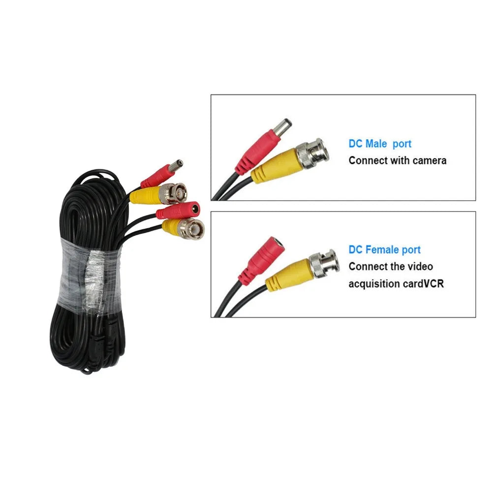 ESCAM BNC Video & 12V DC Power Integrated Cable – CCTV DVR CCTV Camera Cable Qme