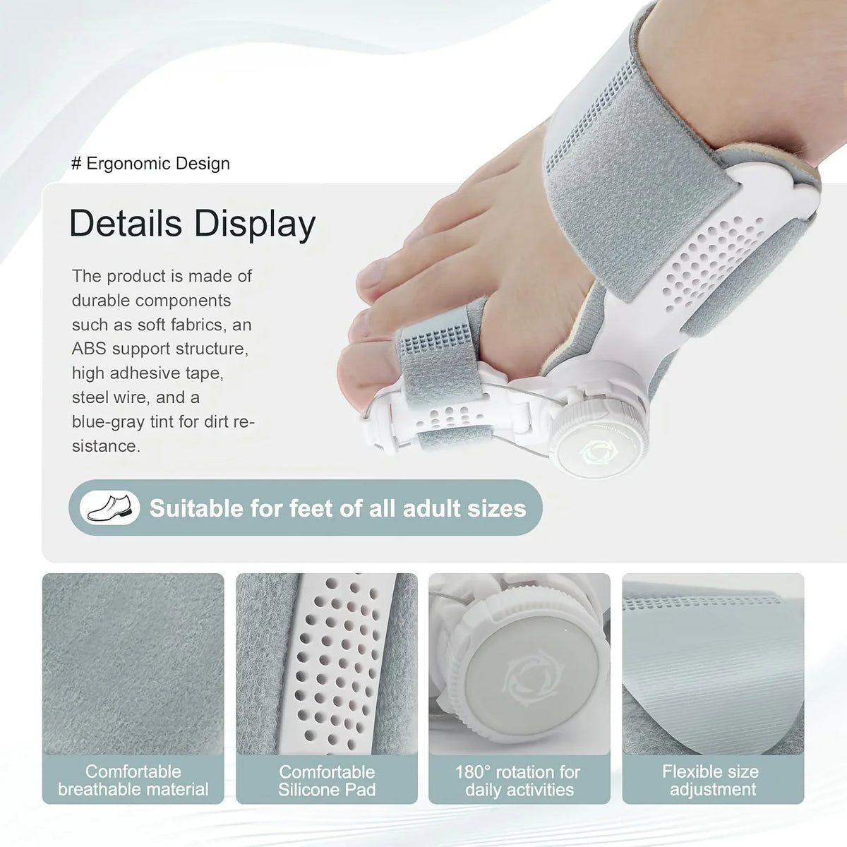 Rotatable Silicone Big Toe Separator Cushion – Left & Right Toe Separator Cushion Qme