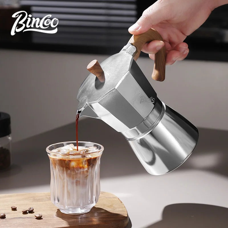 BINCOO Moka Pot Kit – Electric Heater & Manual Grinder Moka Pot Bundle Qst