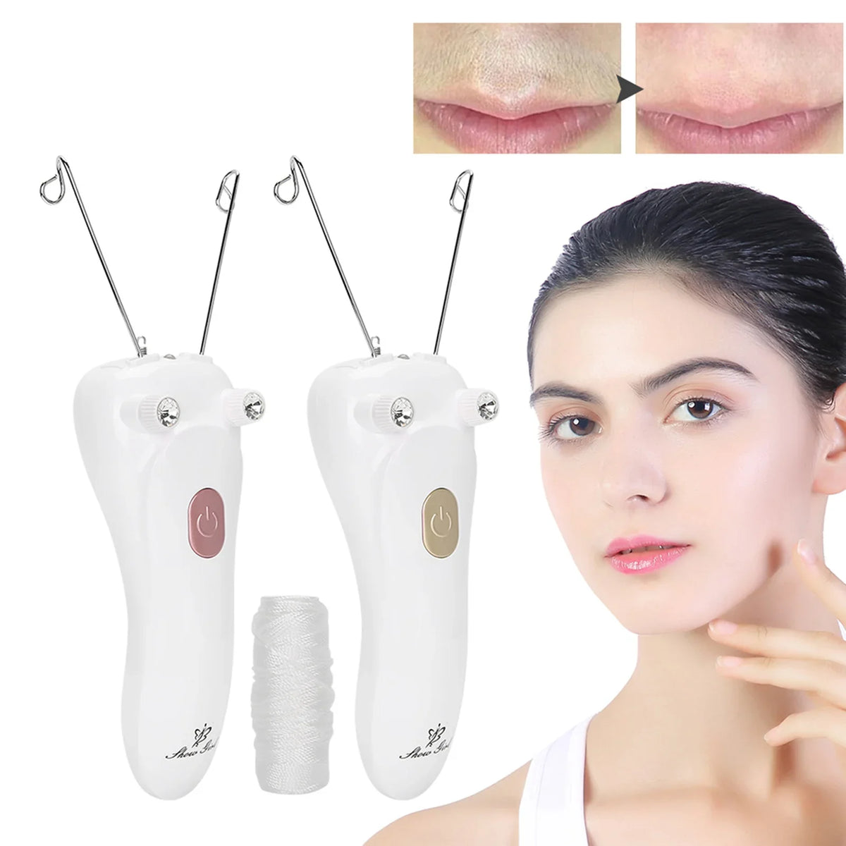 Electric Threading Epilator – Face & Body Hair Remover for Women Threading Epilator Qme