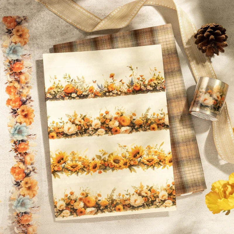 Flower PET Decorative Tape – Junk Journal & Scrapbooking Decorative Craft Tape Qme