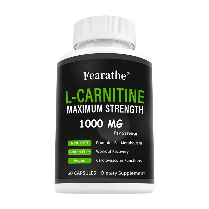 Fearathe 1000mg L-Carnitine Capsules – Energy & Focus L-Carnitine Supplement Qst 60 count-1 bottle