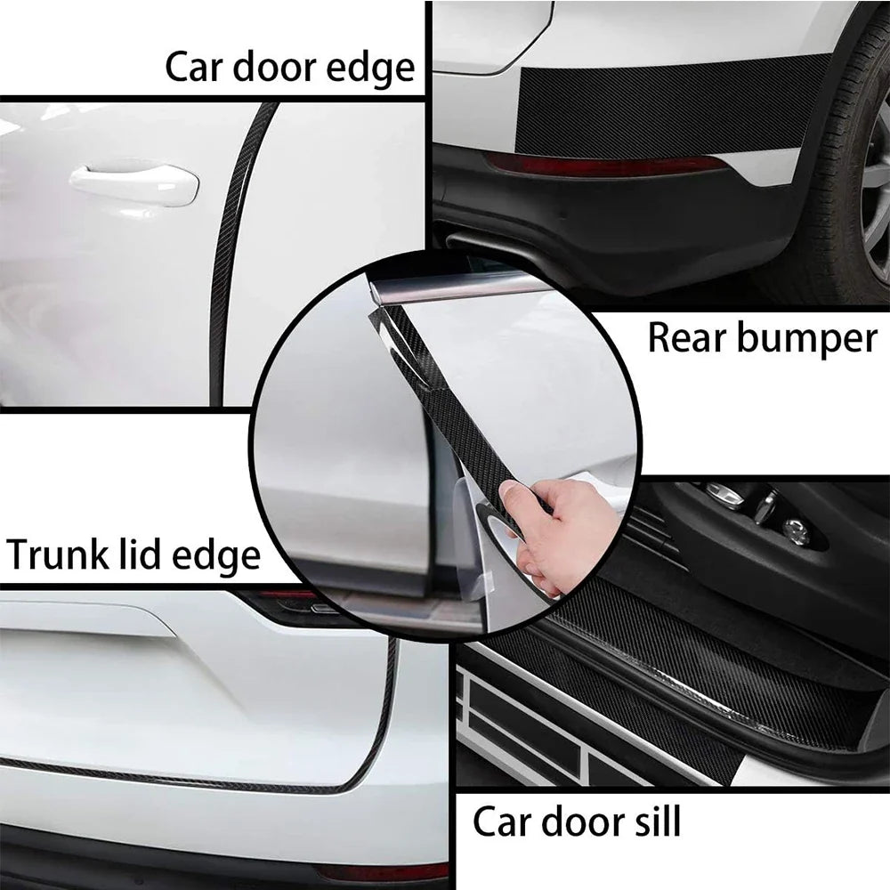 Car Door Edge Guard Tape – 3D Carbon Fiber Anti-Scratch Strip Car Door Edge Guard Qme