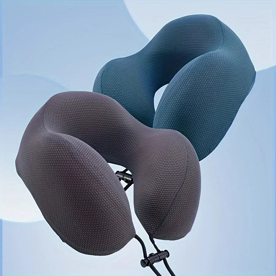 U-Shaped Memory Foam Travel Neck Pillow – Camping & Office Travel Neck Pillow Qme