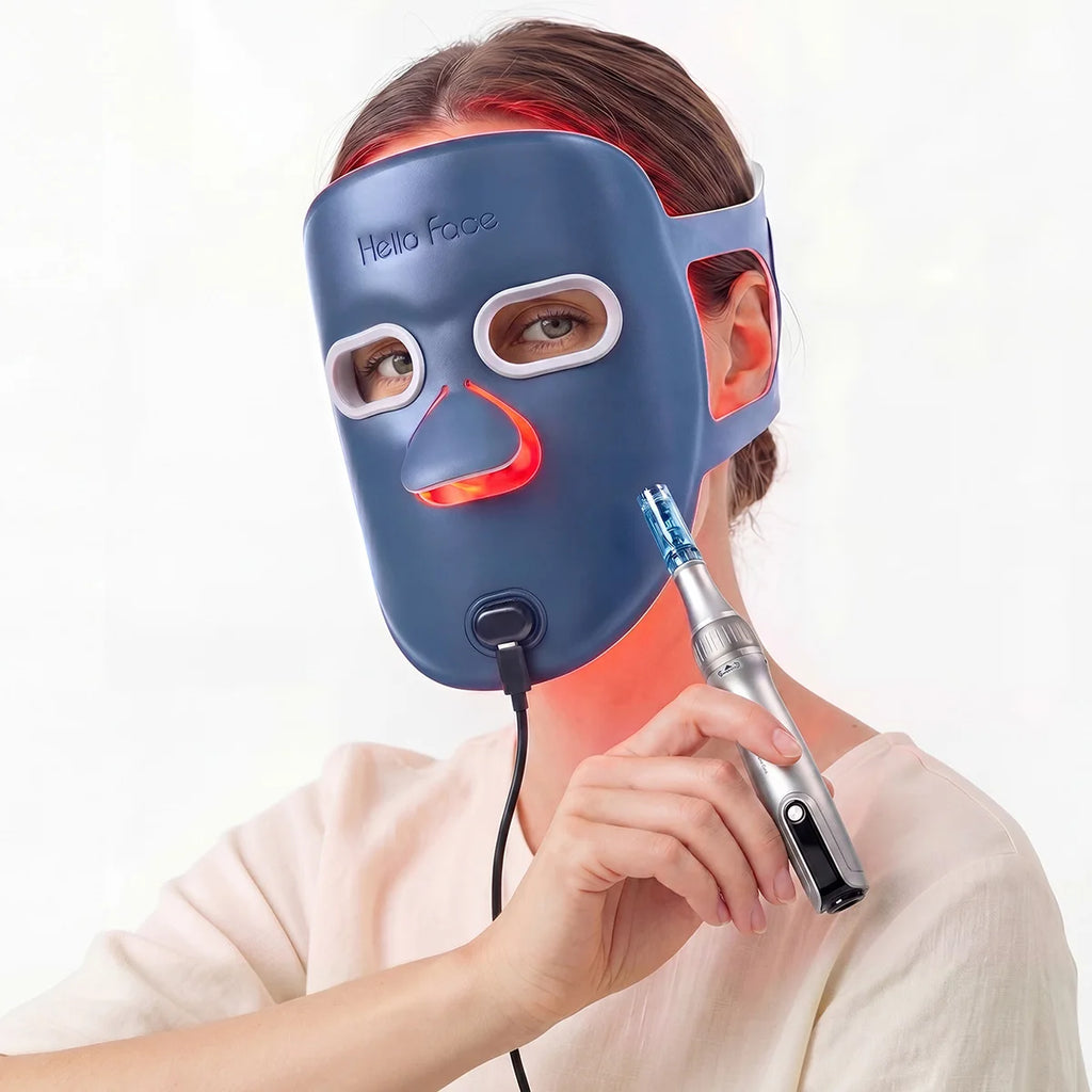 Dr. Pen M8S Microneedling Pen + Hello Face M500S LED Mask Combo Microneedling & LED Combo Qst