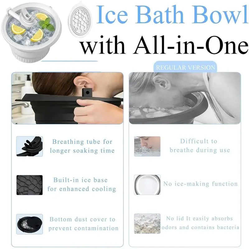 Collapsible Silicone Facial Ice Bath Bowl – Cold Plunge Face Facial Ice Bath Bowl Qst