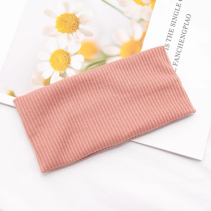 Women's Cotton Wide Turban Twisted Knotted Headband – 11 Colors Turban Headband Qme Pale Pinkish Grey