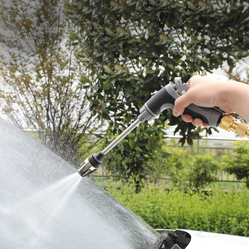 High-Pressure Car Wash Gun with Foam Bottle & Long Handle Car Wash Spray Gun Qme