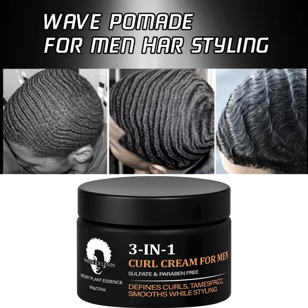 Men's 3-in-1 Curl Cream | Sulfate & Paraben Free Styling Curl Styling Cream Qme