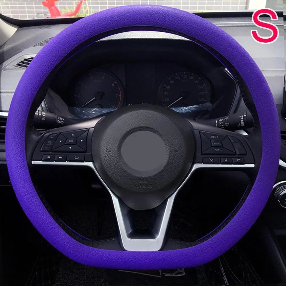 Silicone Steering Wheel Cover – Non-Slip & Sweat-Absorbent Steering Wheel Cover Qme PURPLE
