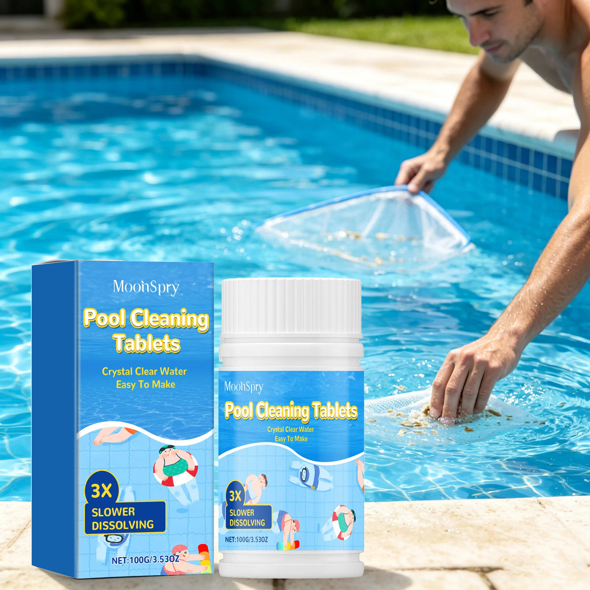 100G Slow-Dissolving Pool Cleaning Tablets – Limescale & Odor Pool Cleaning Tablets Qst Default Title