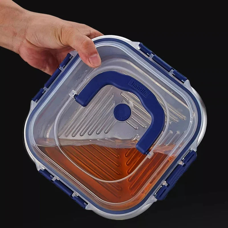Stainless Steel Bento Box with Lid – Portable Lunch Container Stainless Steel Bento Box Qme