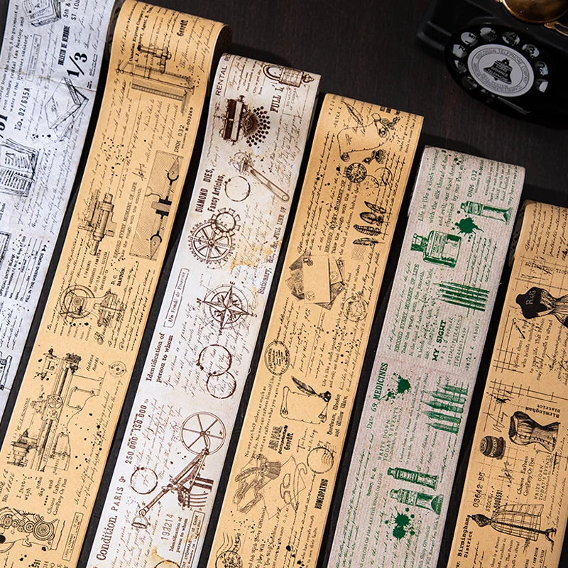 Vintage Manuscript Washi Tape | Journal & Scrapbooking DIY Decorative Washi Tape Qme