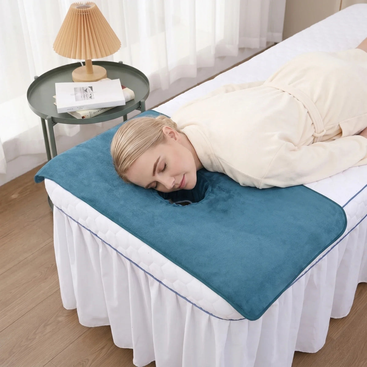 Superfine Fiber Massage Table Face Towel – Thickened SPA Cover Massage Table Towel Qme