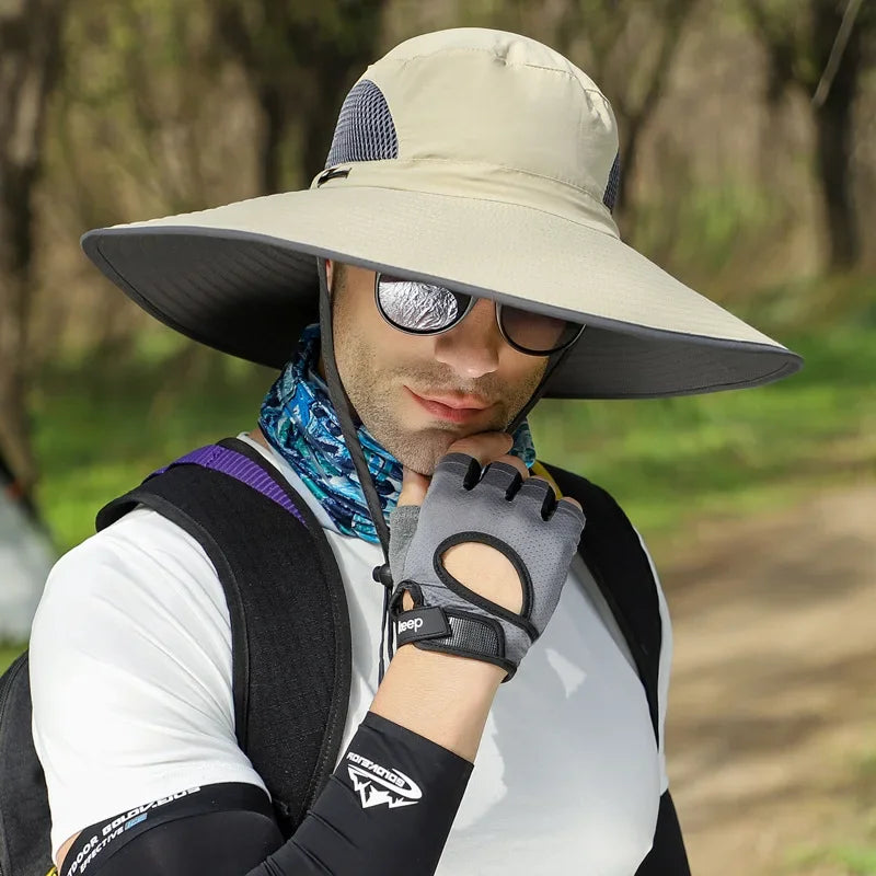 Large Head Sun Hat – Breathable Adjustable Outdoor Cap Outdoor Sun Hat Qme