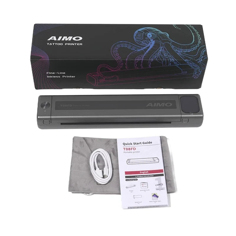 AIMO Wireless Thermal Tattoo Stencil Printer | Inkless Thermal Stencil Printer Qme GRAY