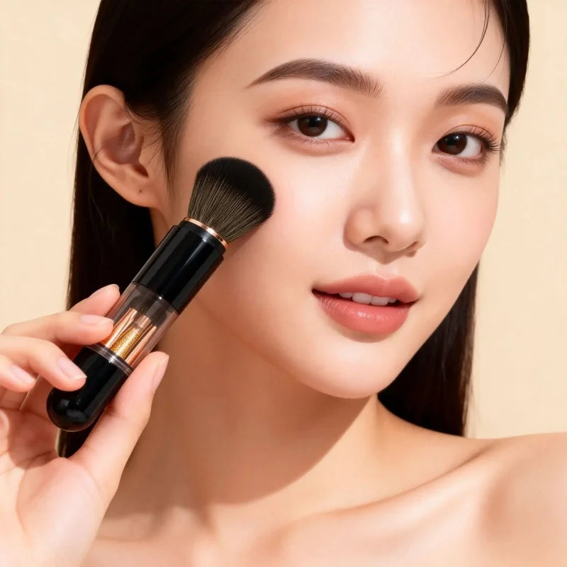 6-in-1 Double Sided Retractable Travel Makeup Brush | Qme Travel Makeup Brush Qme