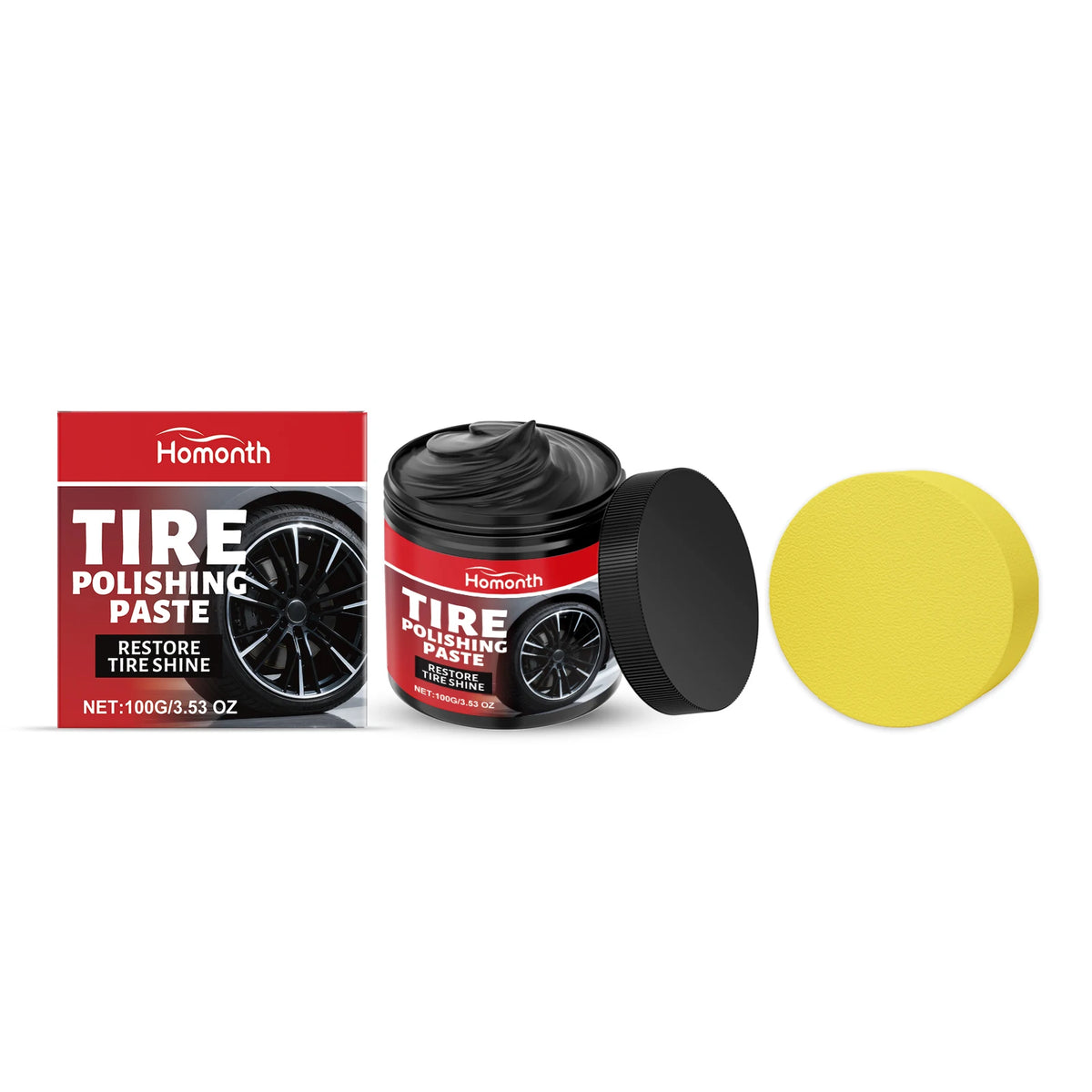 Tire Polishing Paste – Refurbish, Shine & Protect Tires 100g Tire Polishing Paste Qst 1 set