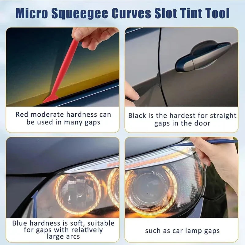Car Micro Squeegee Set – Vinyl Wrap & Tint Slot Tool Auto Vinyl Wrap Tool Qme
