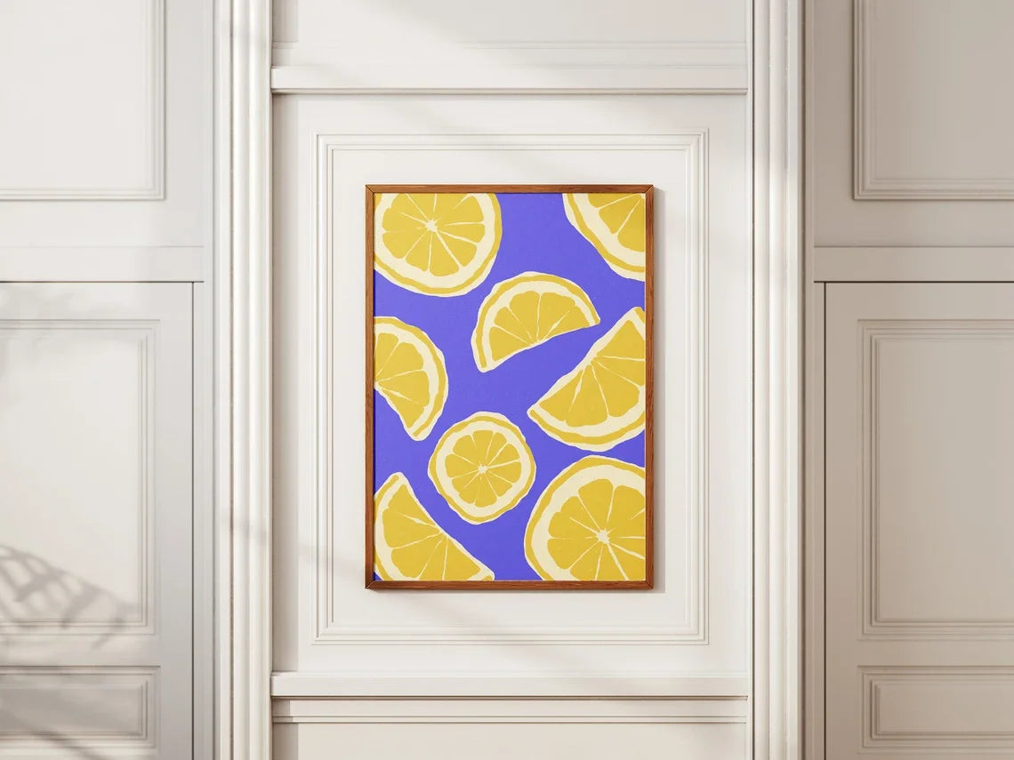 Lemon Citrus Canvas Wall Art – Modern Pop Art Print Canvas Wall Art Qst