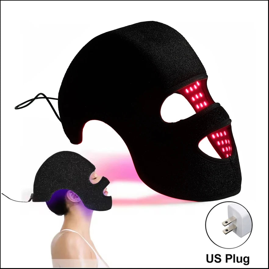 LLLT LED Hat & Face Mask 4-Color 660nm 850nm Hair & Skin Care LED Light Therapy Hat Qst US Plug