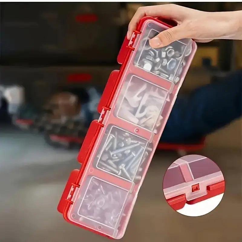 Small Screw & Parts Sorting Box Organizer Red | Qme Parts Sorting Box Qme