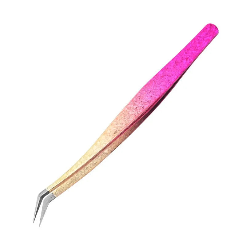 Fiber Tip Lash Tweezers for False Eyelash Extensions Eyelash Tweezers Qst LW2274