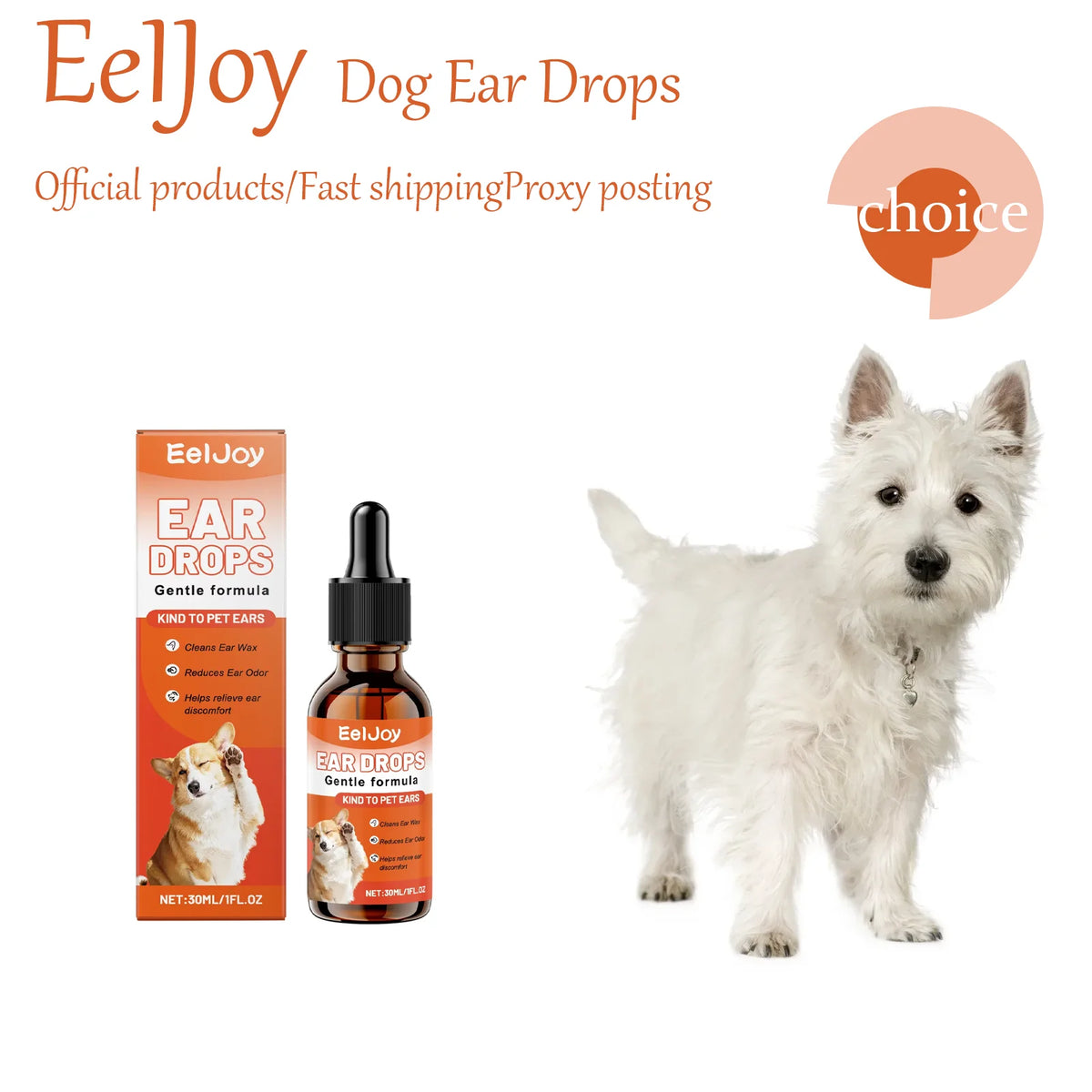 Pet Ear Cleaning Drops for Dogs & Cats – Daily Ear Care Pet Ear Cleaner Qst