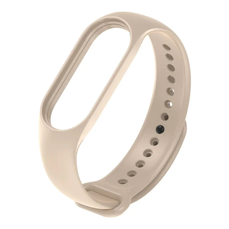 Silicone Strap for Xiaomi Mi Band 3 4 5 6 7 | 43 Colors Silicone Watch Strap Qme Ivory white Mi band 5 6 7