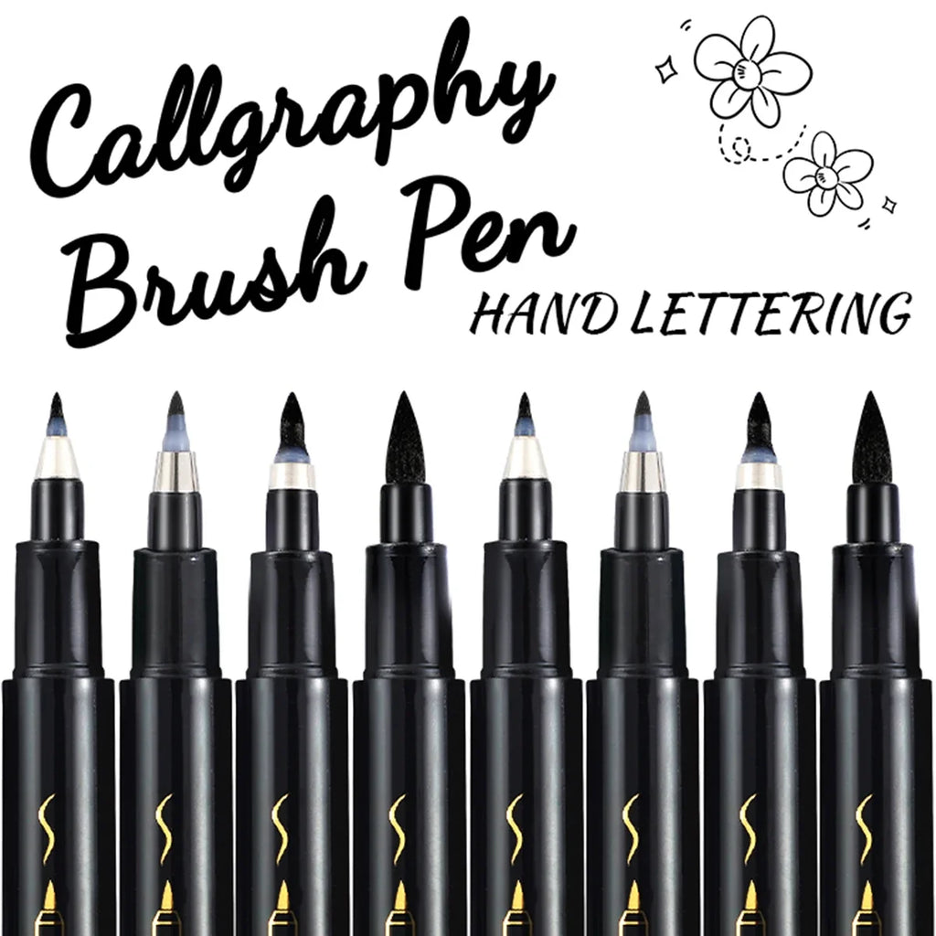 Black Calligraphy Brush Marker Pens – Art & Craft Writing Set Calligraphy Brush Pens Qme