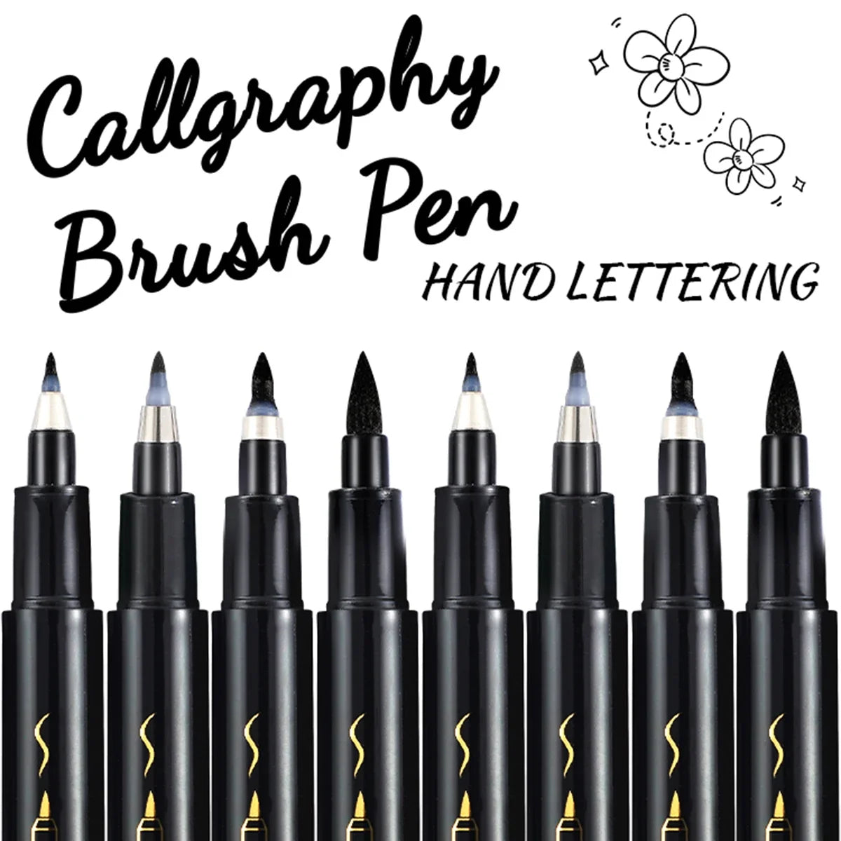 Black Calligraphy Brush Marker Pens – Art & Craft Writing Set Calligraphy Brush Pens Qme