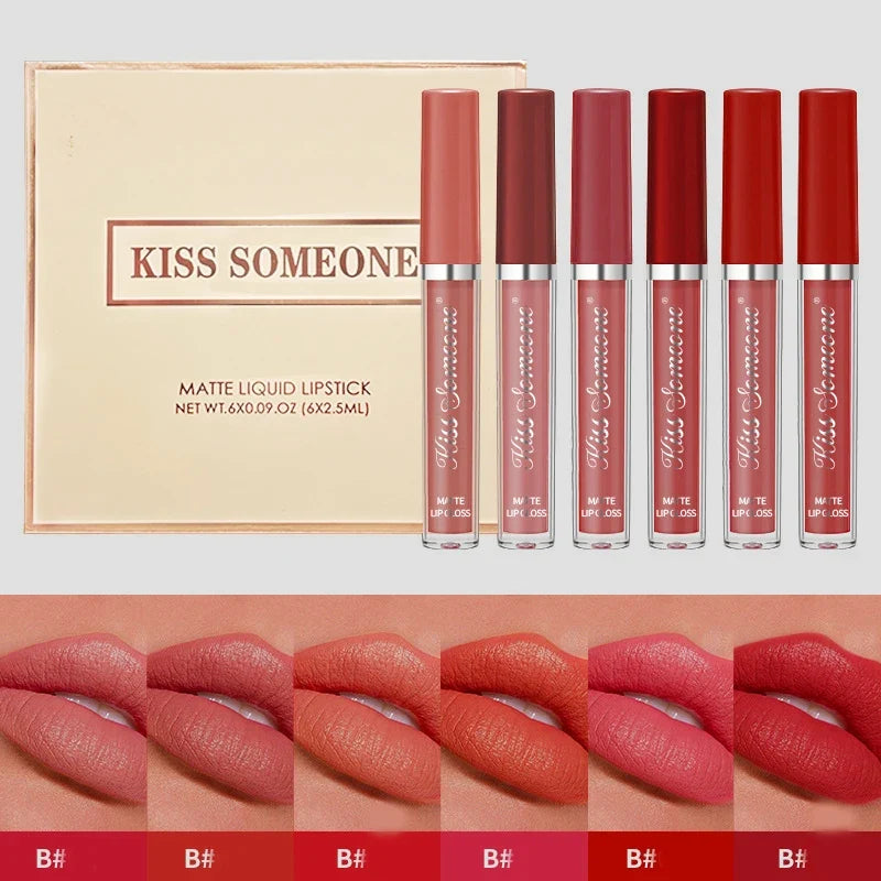 Matte Lipstick Set 6pc | Waterproof, Long-Lasting & Non-Stick Matte Lipstick Set Qme