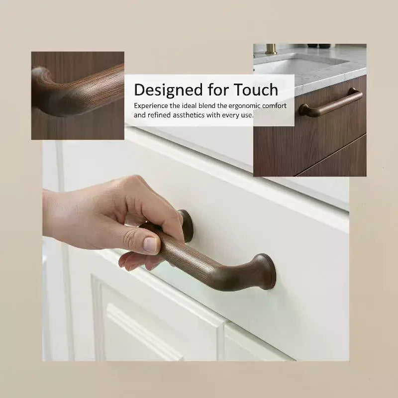 Natural Wood Cabinet Handles – Beech & Black Walnut Drawer Pulls Cabinet Door Handles Qme