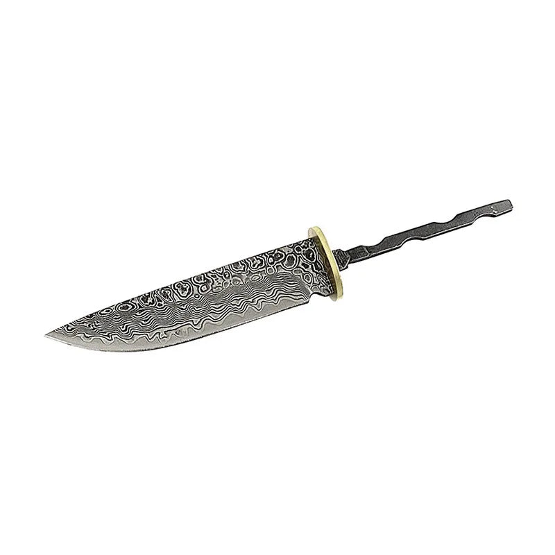 Damascus Steel Fixed Blade Knife Blank – DIY Knife Making Kit Knife Making Blank Qst Knife No Case