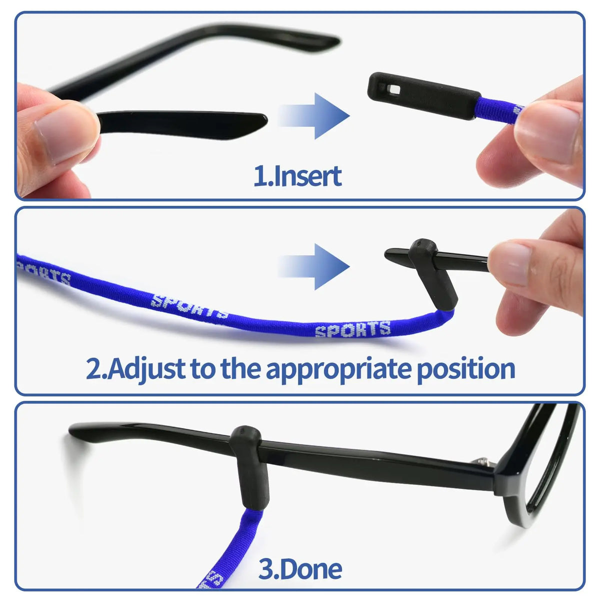VOPHA Adjustable Eyeglass Strap Cord Lanyard – Sports Retainer Eyeglass Strap Retainer Qst
