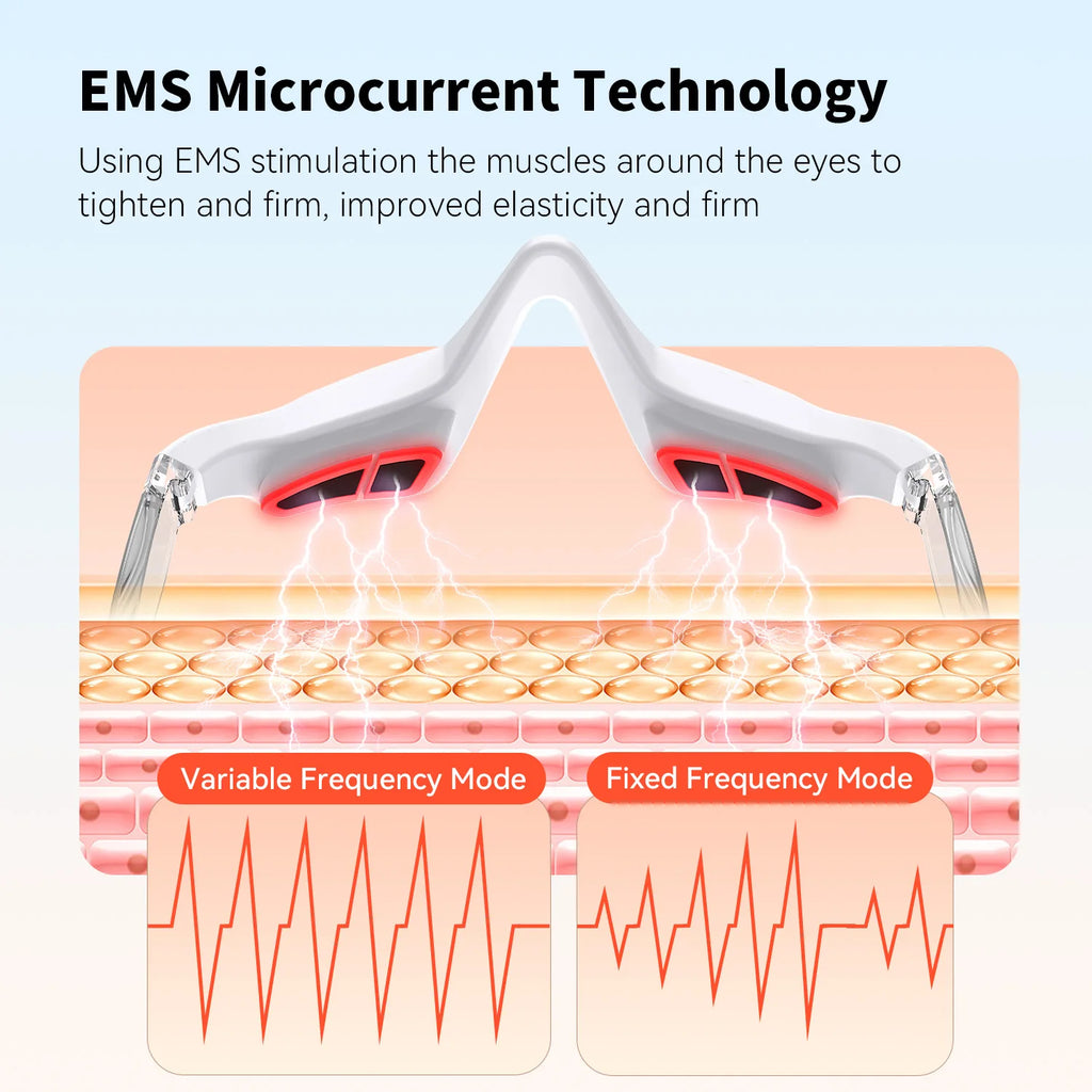 3D EMS Microcurrent Eye Massager – Red LED Beauty Device Eye Beauty Massager Qst