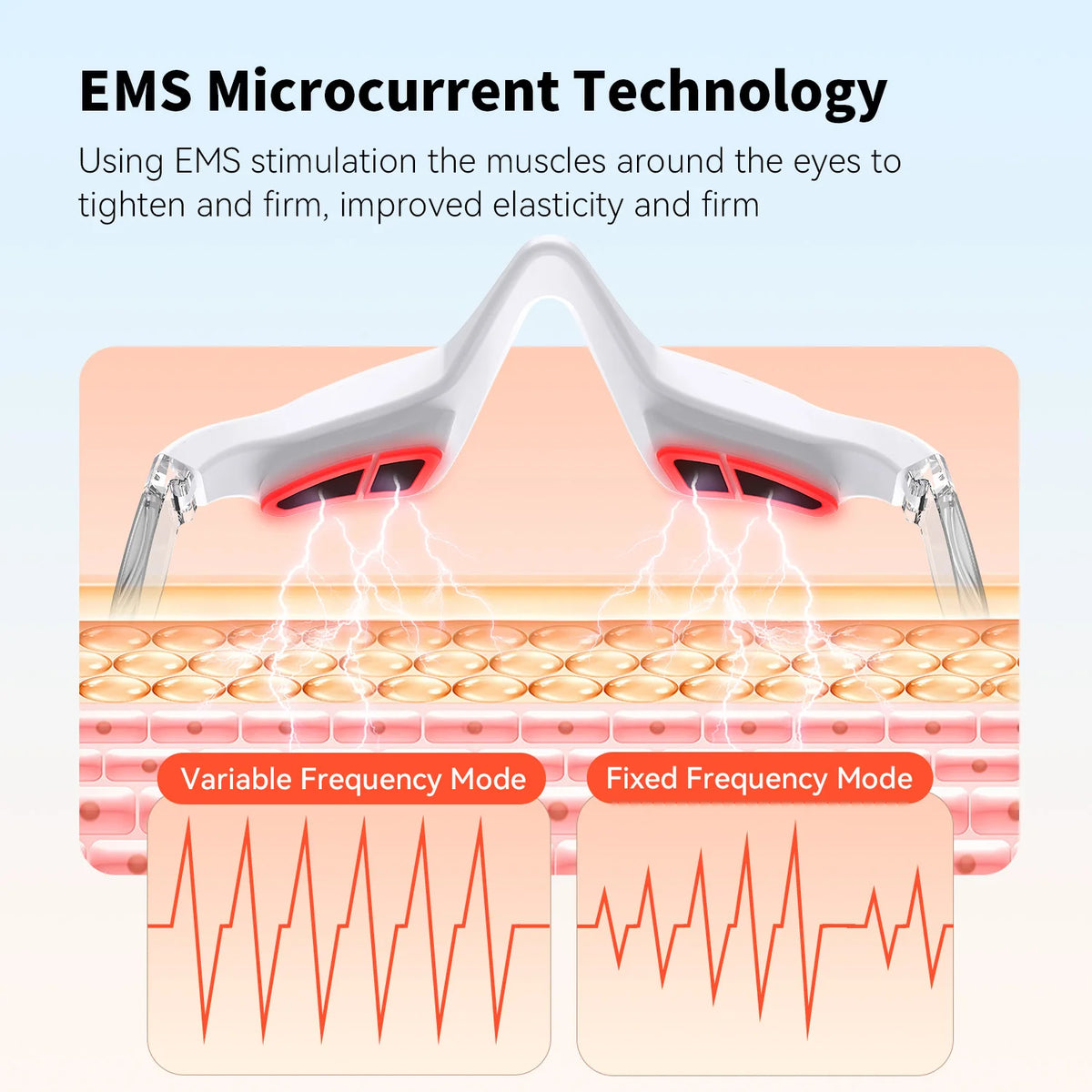 3D EMS Microcurrent Eye Massager – Red LED Beauty Device Eye Beauty Massager Qst